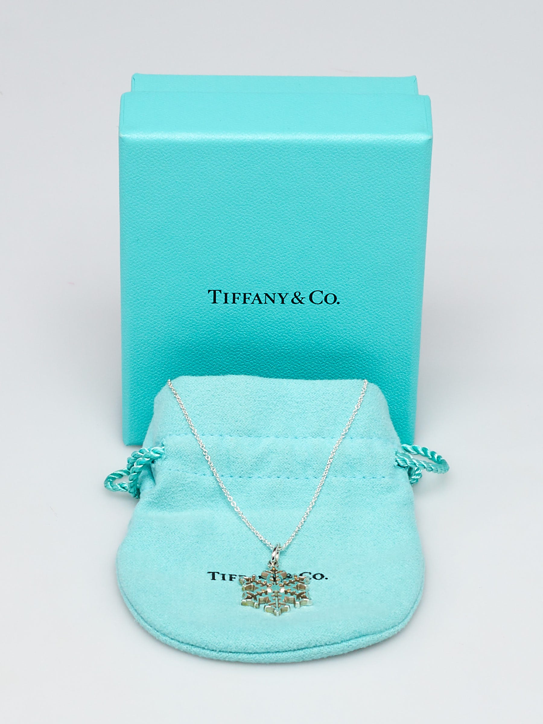 Tiffany & Co. Schlumberger Lynn Pendant Necklace Platinum with Diamonds  Silver 2156641